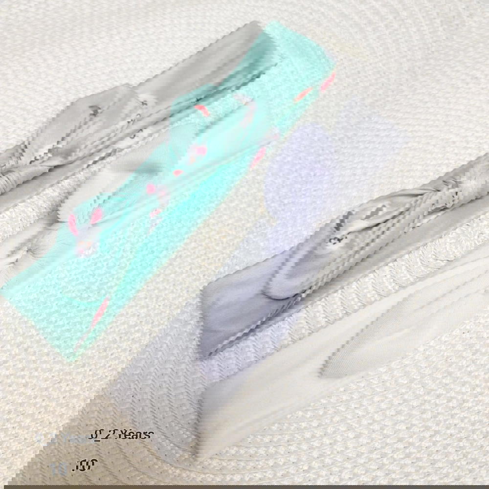 baby headband/ 2 years عرض اتنين سورتت ابيض و تركواز للاطفال Preview Image