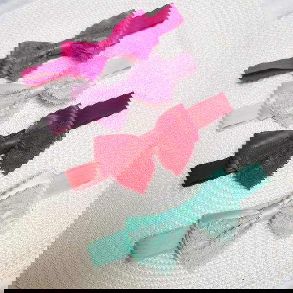 baby headband/ dantel bow headband سورتت فيونكة دانتيل  Image 1 Preview