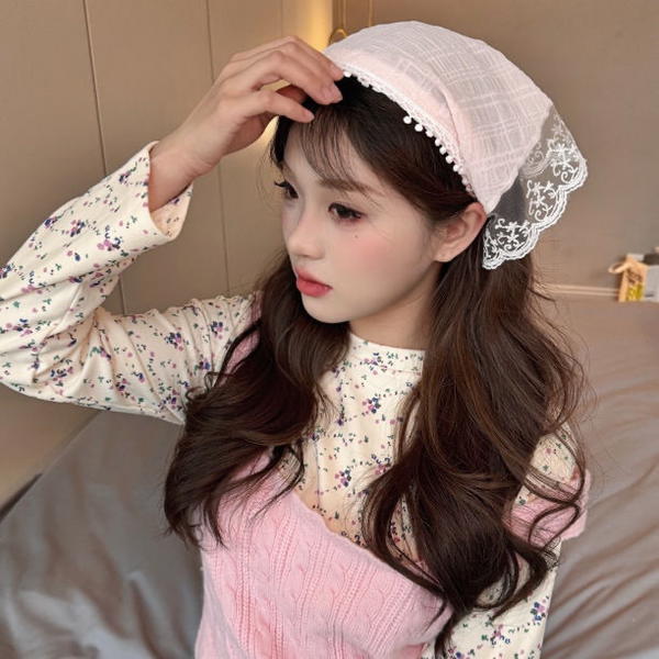 Headband / Lace Bandanaهيدباند دانتيل ستايل باندانا  Image 4 Preview