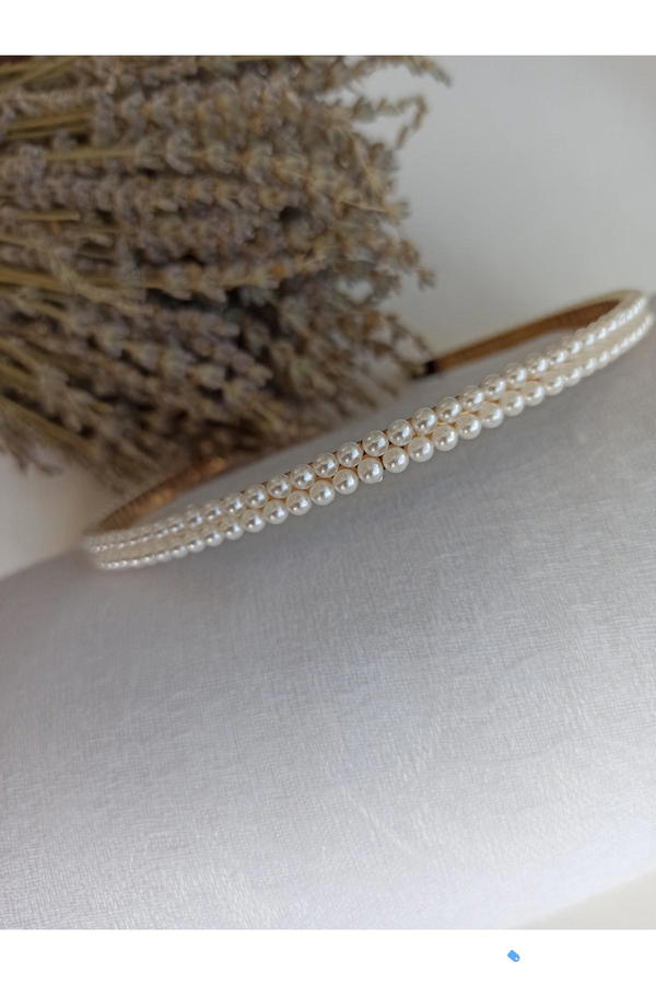 Headband/ pearl headband طوق لؤلؤ مزدوج  Image 1 Preview