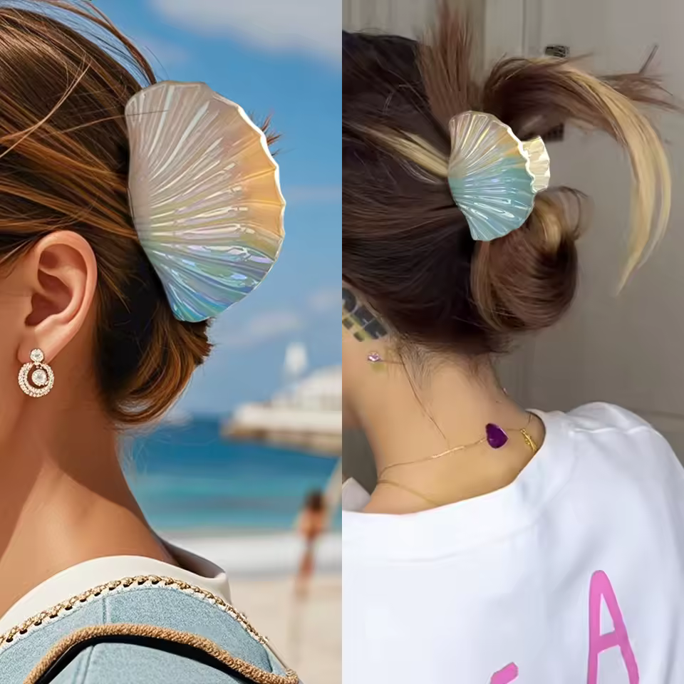 hair claws/big shell hair claw- كلبس شعر علي شكل صدف حجم كبير Image 4 Preview