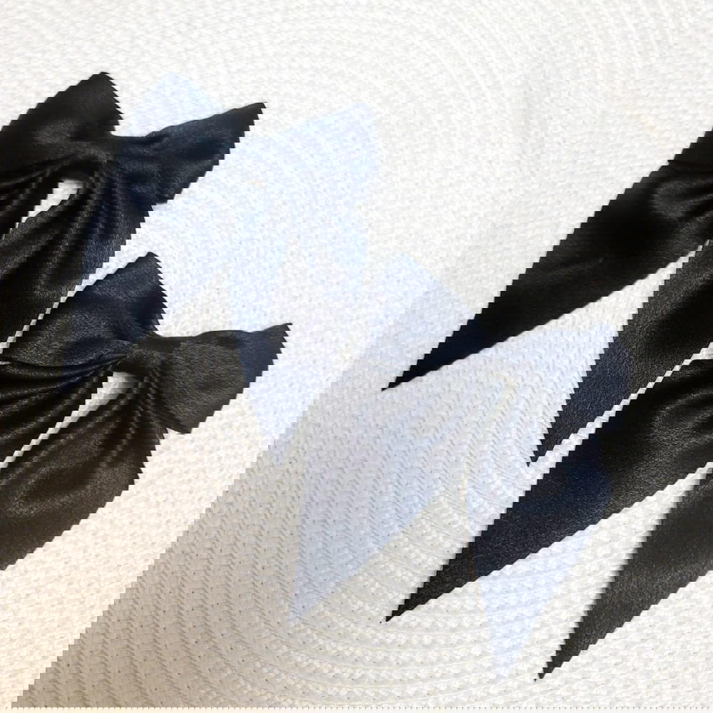 hair pin/ 2 black bow hair pin بنستين فيونكة اسود Preview Image