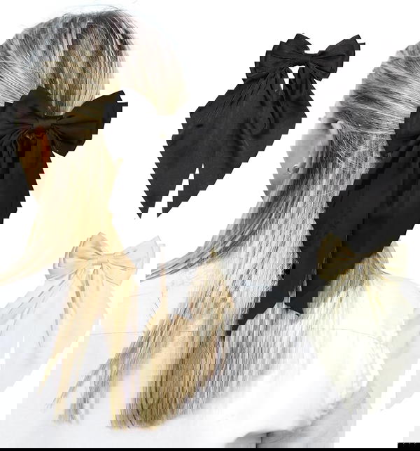 hair pin/ bow Hair pin satin medium length بنسة فيونكة ساتان طولها متوسط  Image 1 Preview