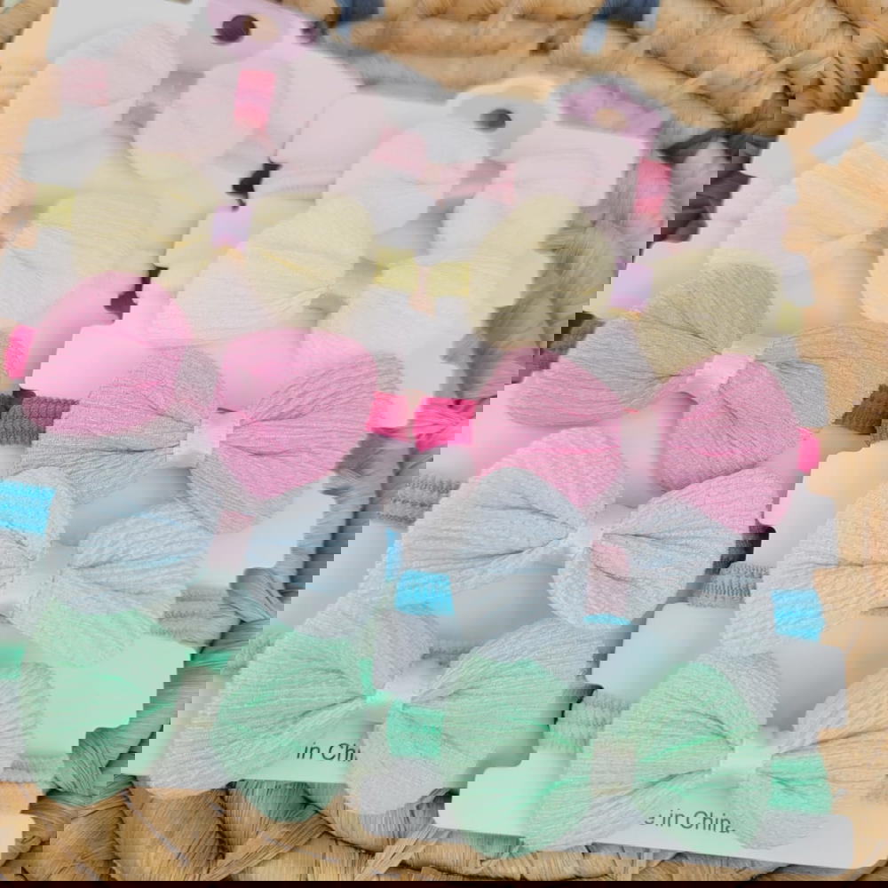 hair ties/ colorful bow hair ties 5 توك استك فيونكة 5 في الكارت  Preview Image