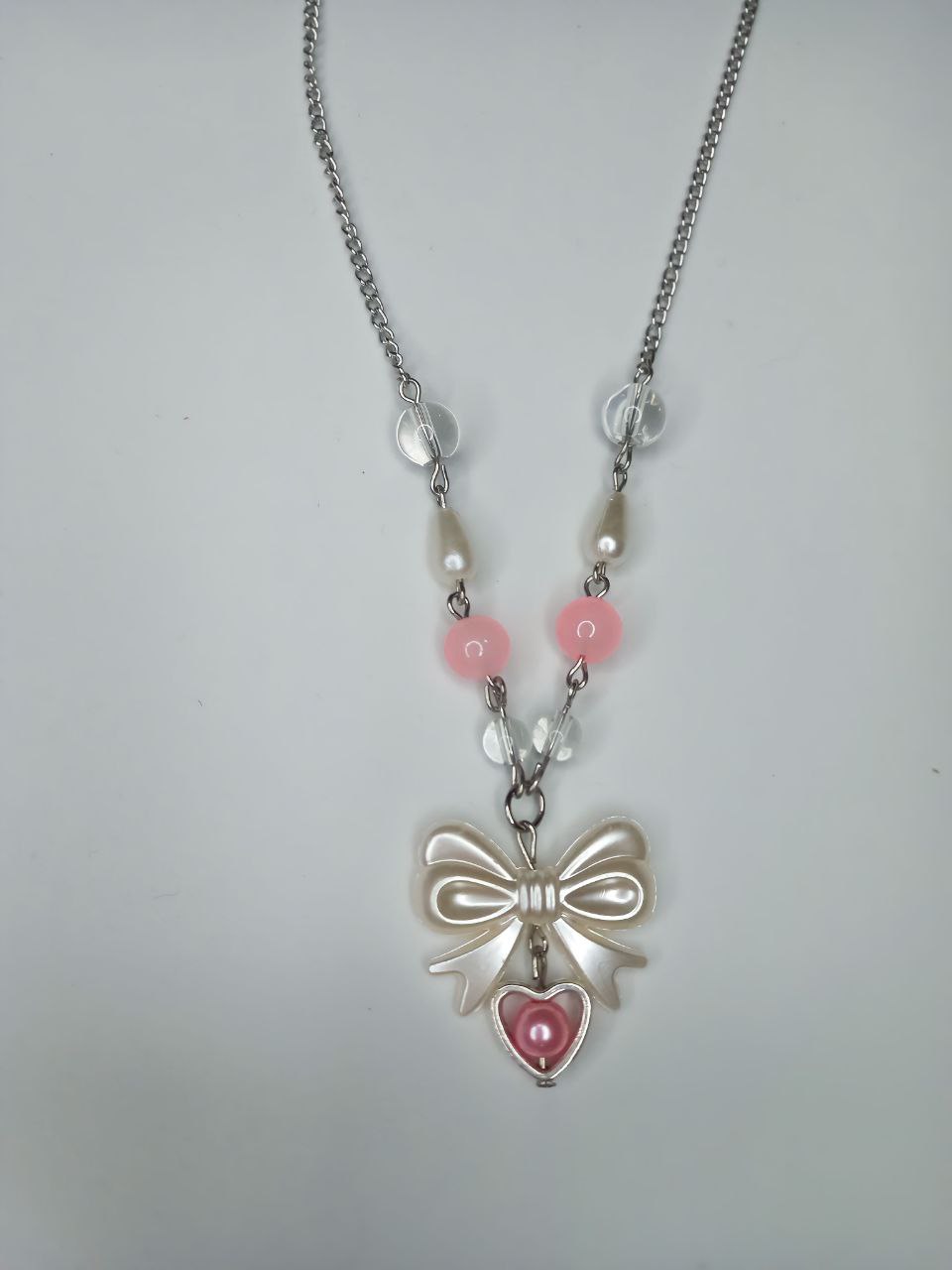 pink bow necklace Preview Image