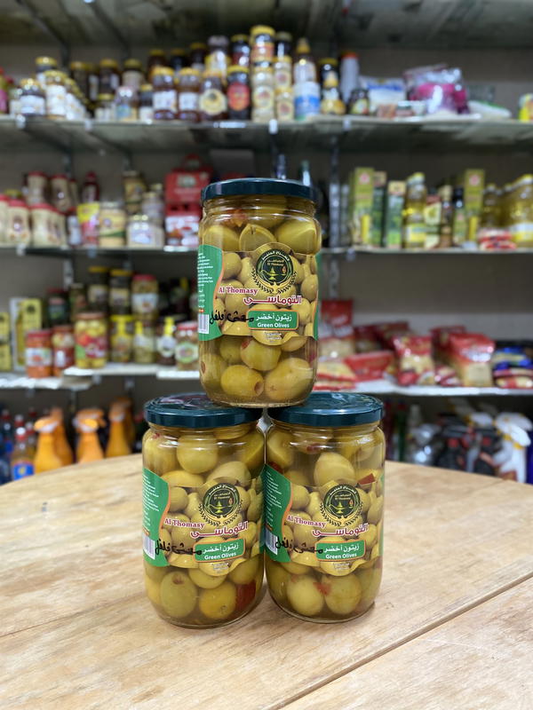 زيتون اخضر مخلي محشي فلفل التوماسي ٧٥٠ جم Image 1 Preview