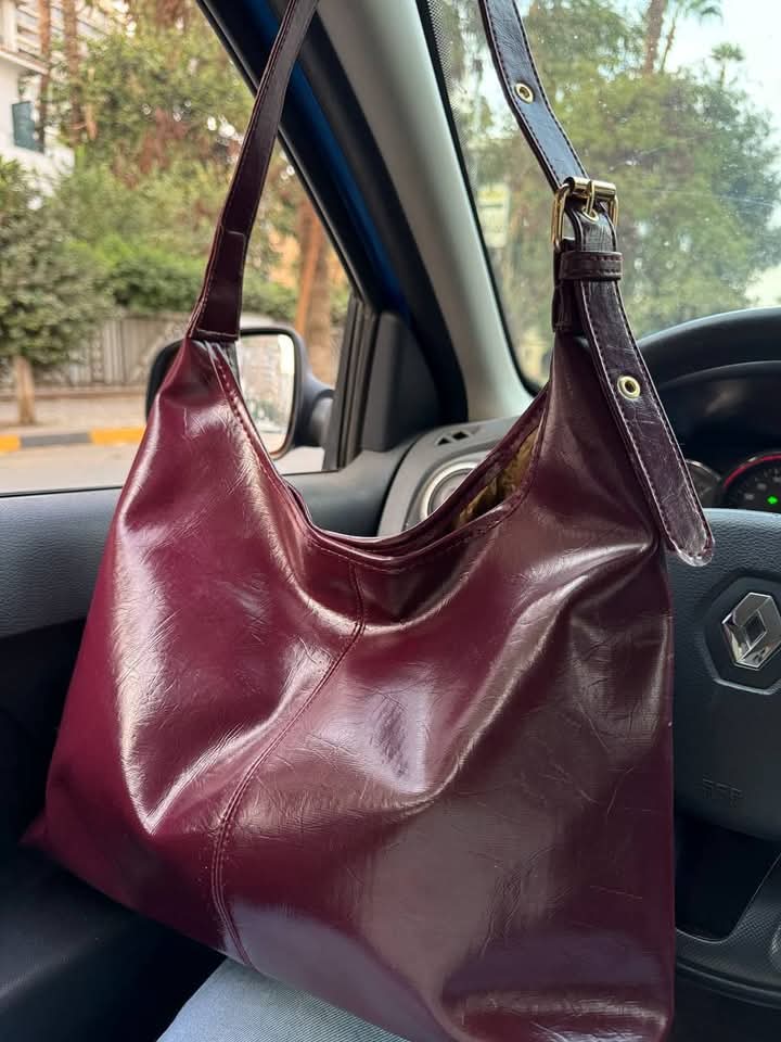 Burgundy leather bag🍒 Preview Image