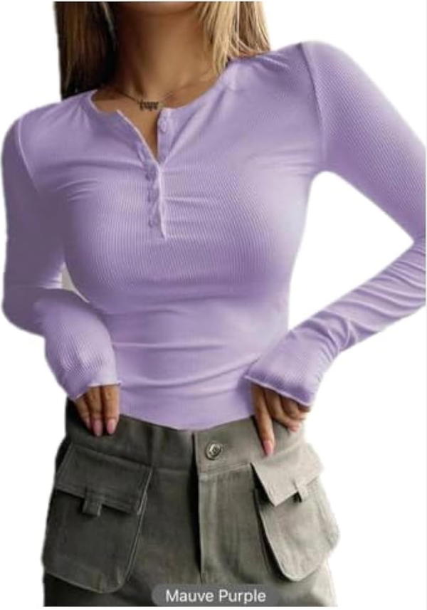  Women's Ribbed Button sleeve tshirt  Image 6 Preview