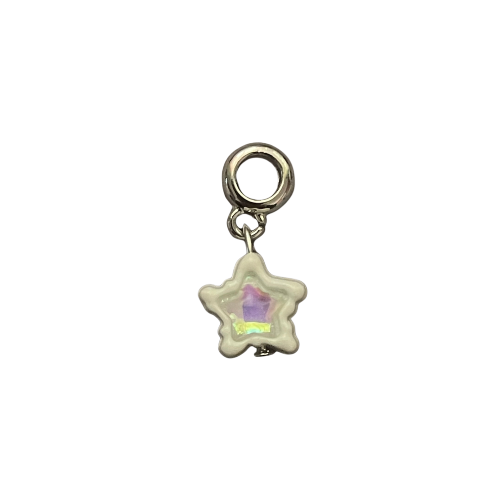 Charm bead - White holographic star Preview Image