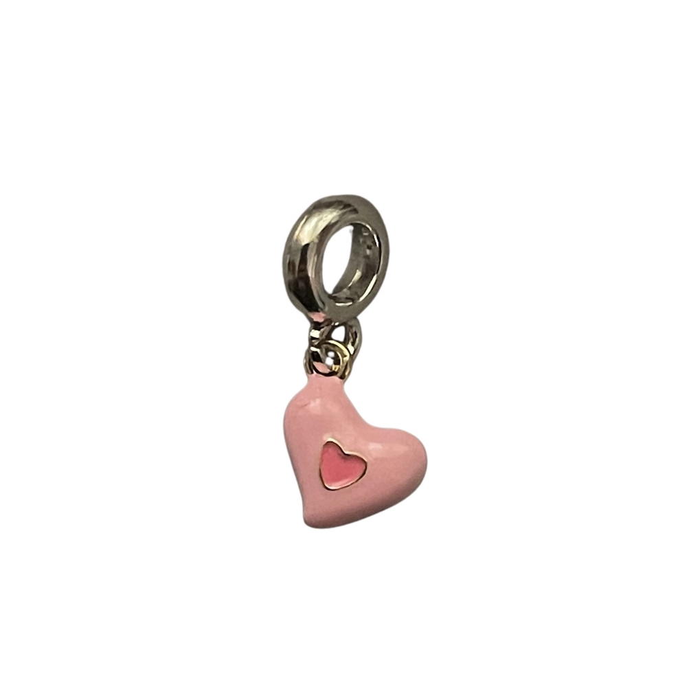 Charm bead - Mini pink heart  Preview Image