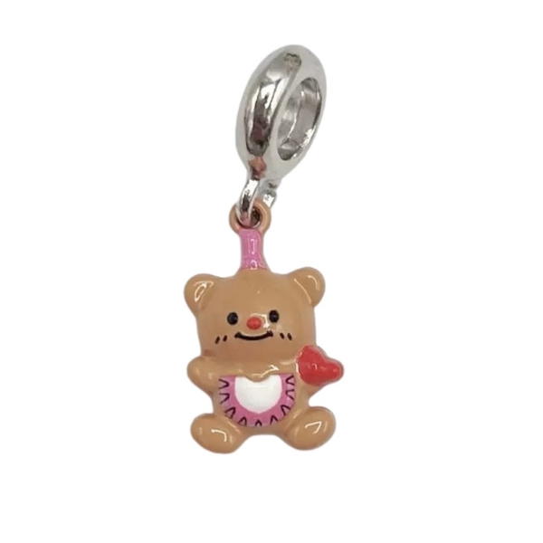 Charm bead - Pink apron bear Image 1 Preview
