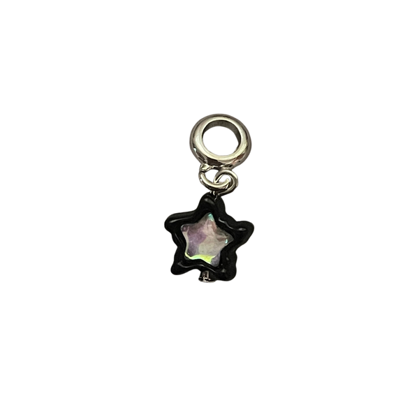 Charm bead - Black holographic star Image 1 Preview
