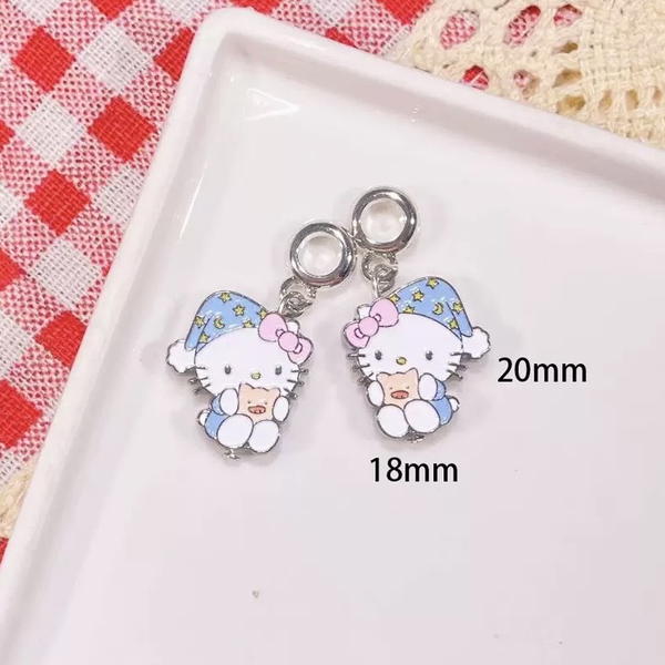 Charm bead - Blue cozy kitty Image 2 Preview