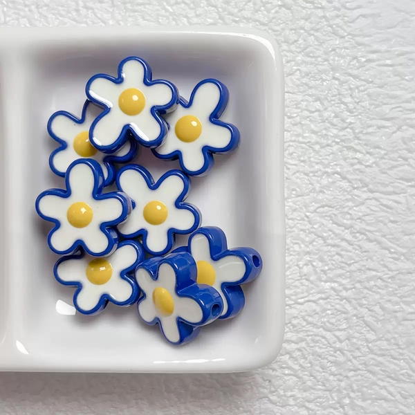 Charm bead - Blue roses Image 1 Preview