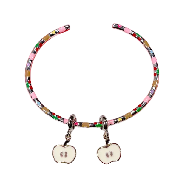 Charm bead - Green apple with gold frame Image 2 Preview