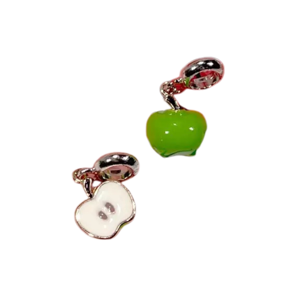 Charm bead - Green apple with gold frame Image 3 Preview