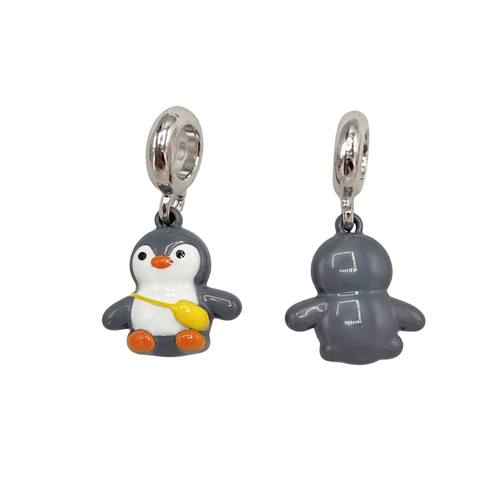 Charm bead - Grey Penguin  Preview Image