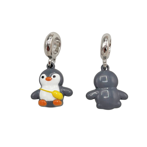 Charm bead - Grey Penguin  Image 1 Preview
