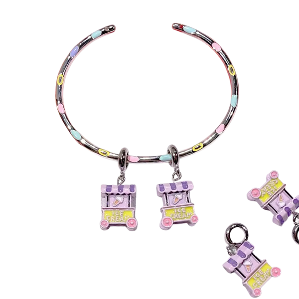 Charm bead - Purple ice cream car Image 2 Preview