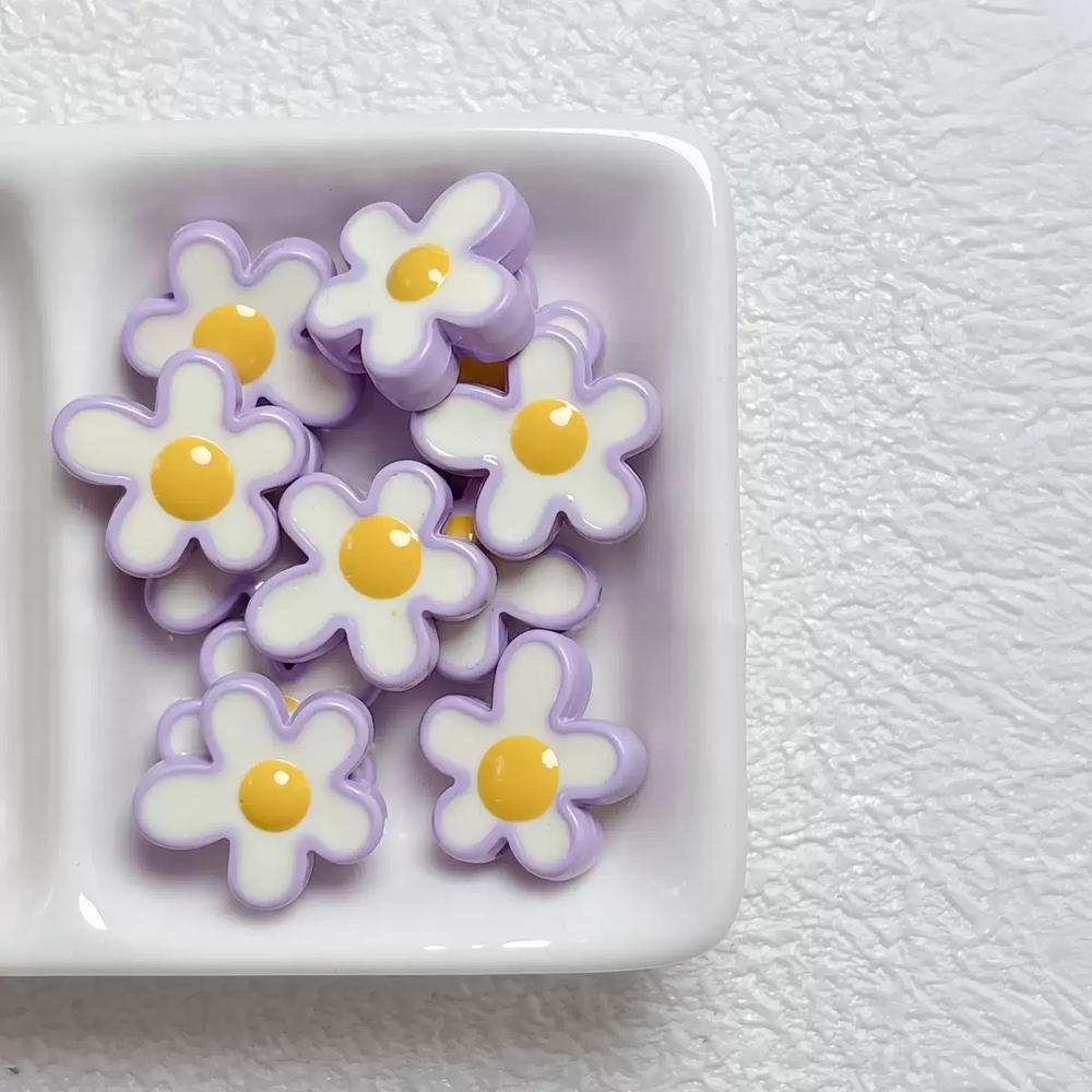 Charm bead - Purple roses Preview Image