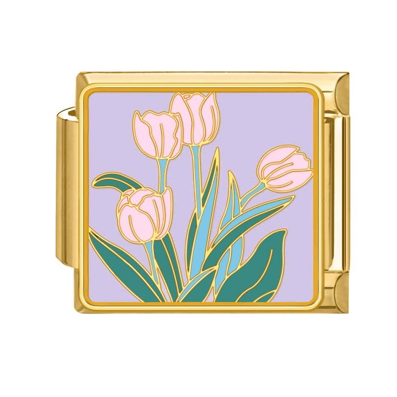 Pink tulips (gold) Preview Image