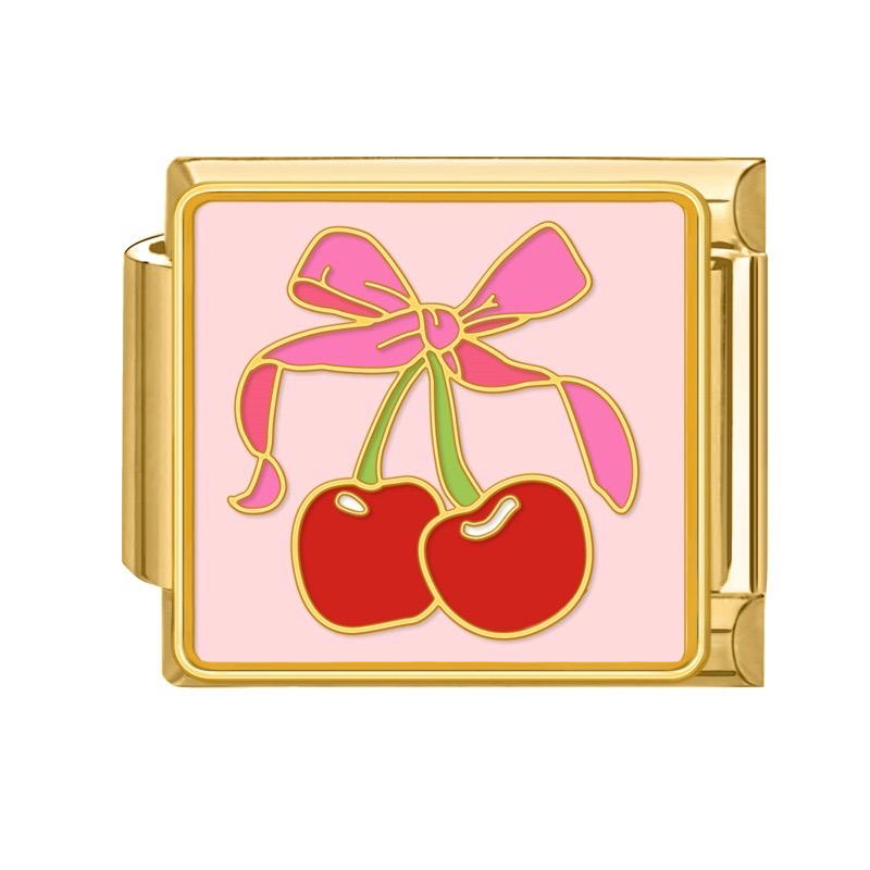 pink ribbon cherry (gold) Preview Image