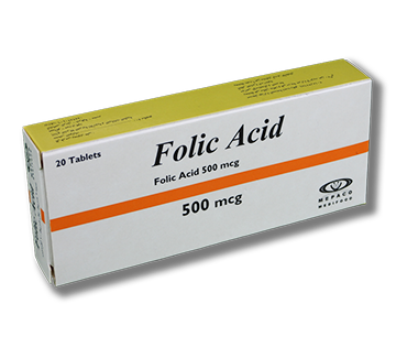 Folic Acid 500mcg 20 tab Preview Image