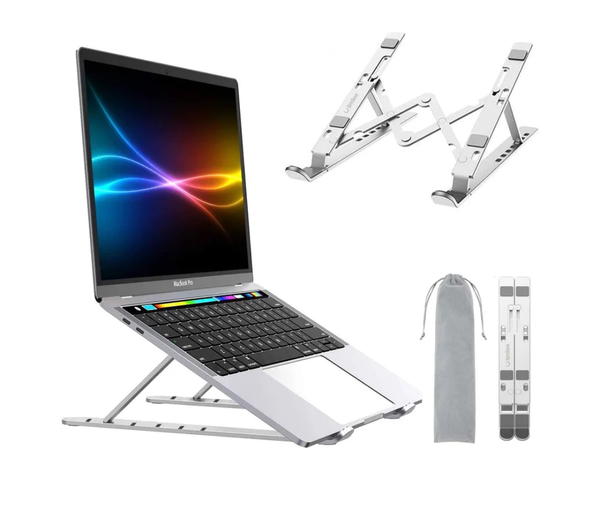حامل لابتوب من الألومنيوم قابل للطي فضي Image 2 Preview