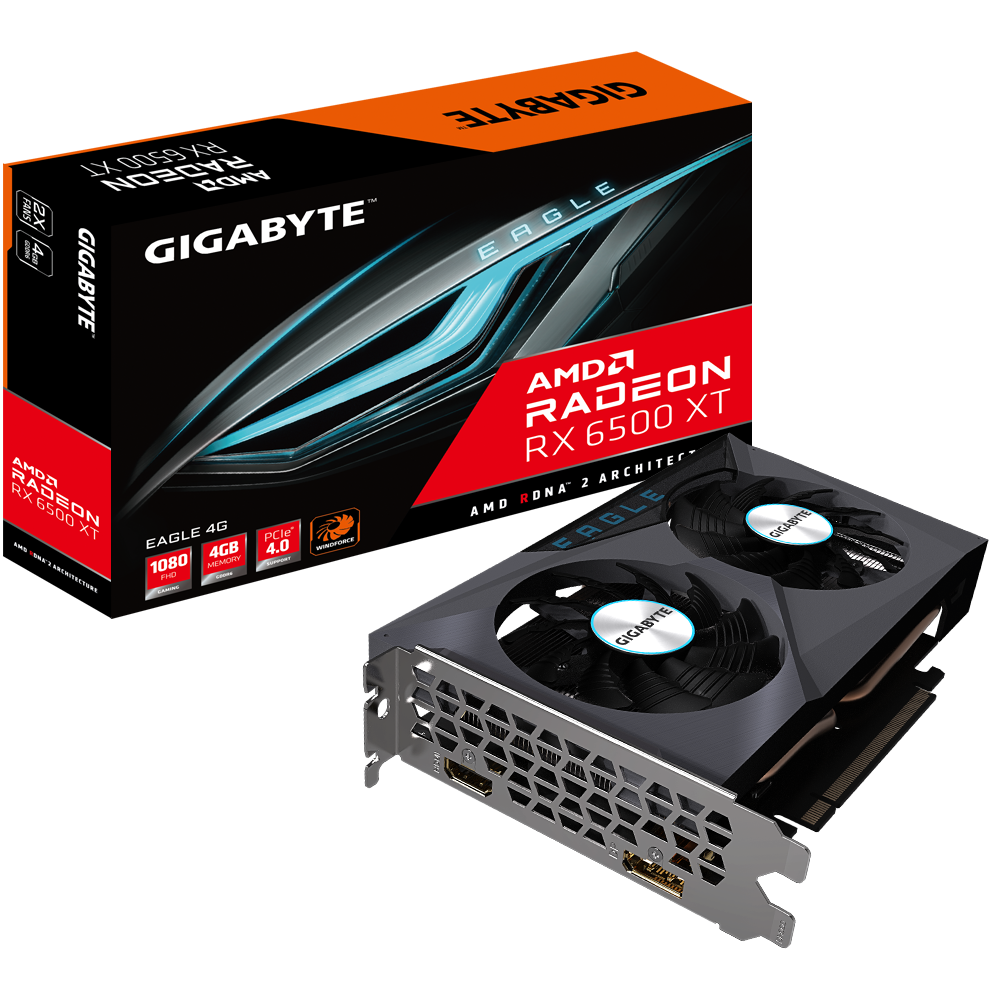 كرت شاشة AMD Radeon RX 6500 XT 4GB – أداء حديث لألعاب 1080p Preview Image