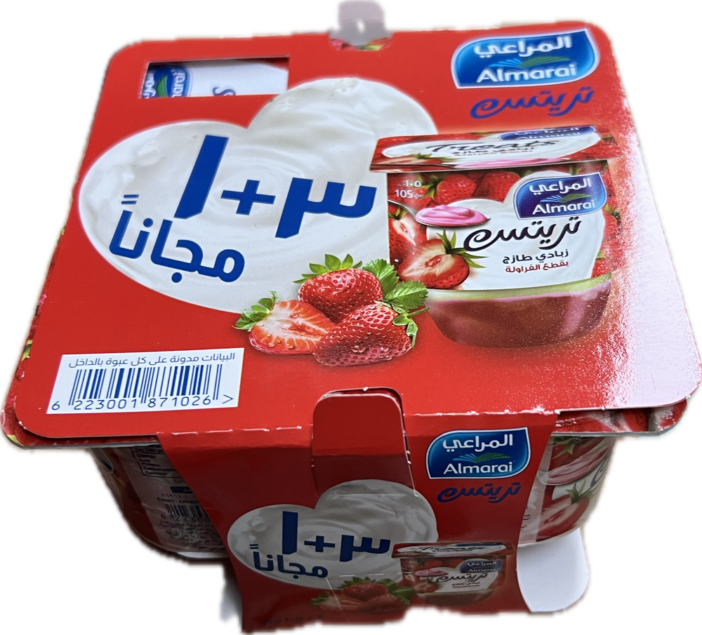 المراعي تريتس زبادي فراولة  ٣+١ مجاناً ١٠٥ جم Preview Image