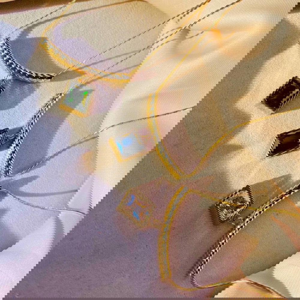 Necklace Square Emerald (N14)✨ Preview Image