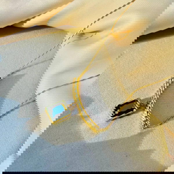 Necklace Square Emerald (N14)✨ Image 2 Preview
