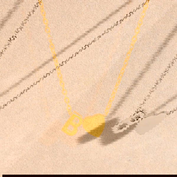 letters and heart Necklace (N3) Image 2 Preview