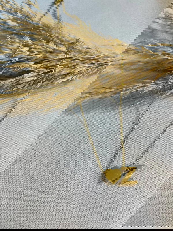 letters and heart Necklace (N3) Image 3 Preview