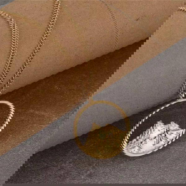 ‏stainless steel mountain necklace (N25) Image 1 Preview