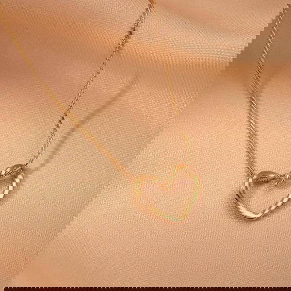 stainless steel heart necklace (N7) Image 4 Preview