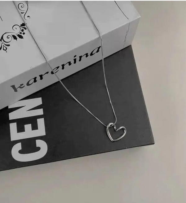 stainless steel heart necklace (N7) Image 7 Preview