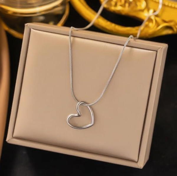 stainless steel heart necklace (N7) Image 8 Preview
