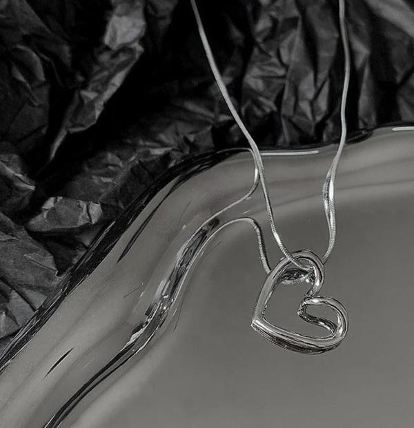 stainless steel heart necklace (N7) Image 10 Preview