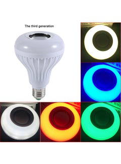 لمبة بإضاءة LED مع مكبر صوت لتشغيل الموسيقى بتحكم ذكي عبر تقنية البلوتوث أبيض Image 3 Preview