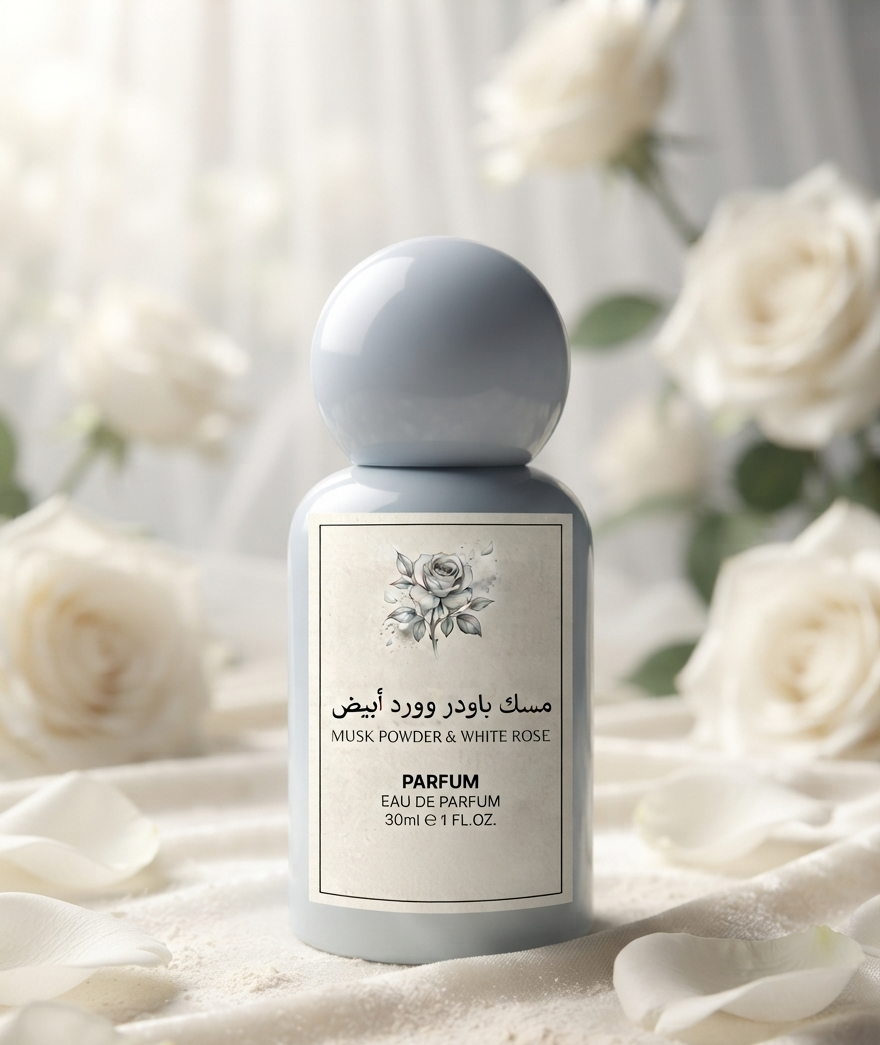 عطر ورد ابيض مع مسك باودر  Preview Image