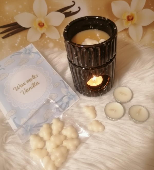 مجموعه فواحة فخار مع شمع الفوندو بعطر الفانيليا  Image 1 Preview