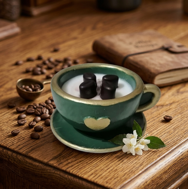 شمعة فنجان بعطر بيستاشيو نعناع Image 3 Preview