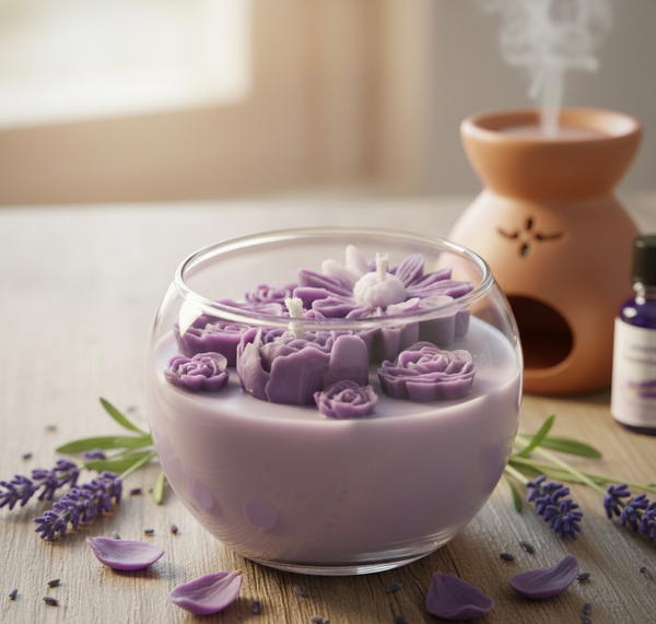 شمعة صويا مع شمع جل بعطر اللافندر  Image 1 Preview