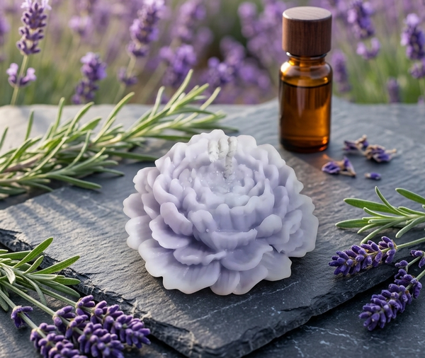 شمعة وردة الجورى بعطر اللافندر  Image 3 Preview