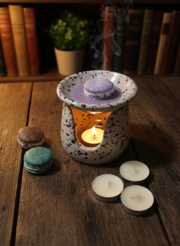 طقم فواحة فخار مع شمع معطر بعطر جوز الهند  Image 2 Preview