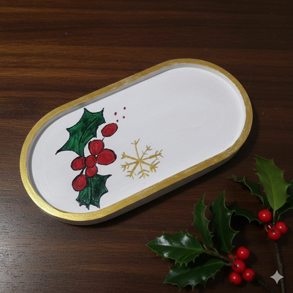 طقم هاند ميد كوستر وشمعه بعطر الكريسماس Image 5 Preview