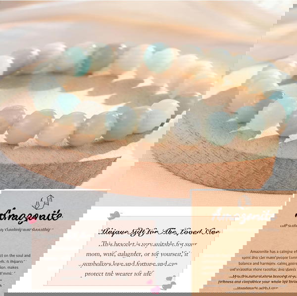أساور من حجر الأمازونيت الطبيعي  Image 5 Preview