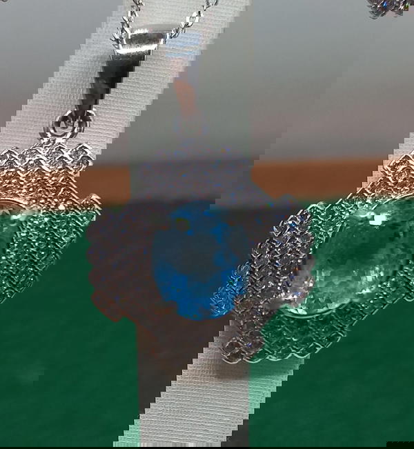 طقم نسائي من الفضة متوّج بحجر التوباز الافريقي Image 3 Preview