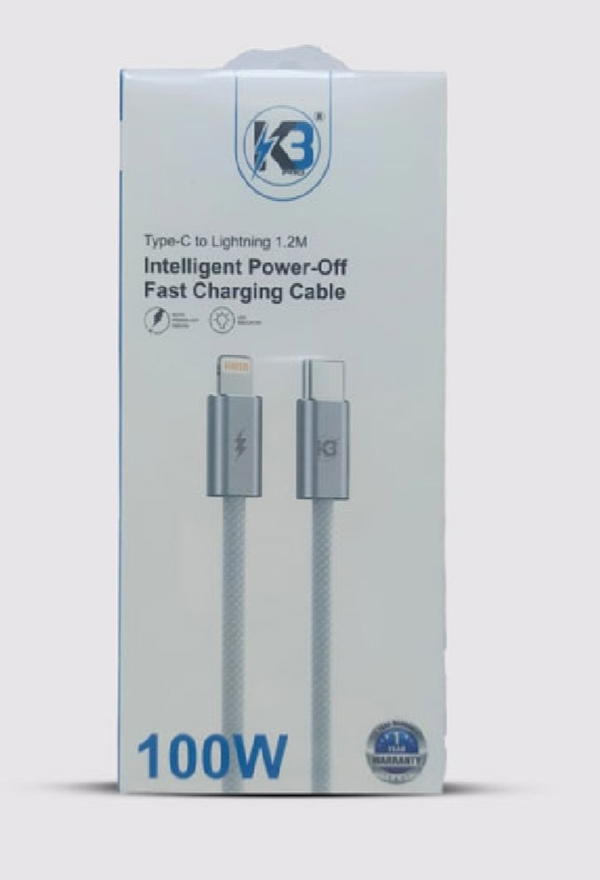كابل شحن تايب سي × ايفون K3 100w Image 1 Preview